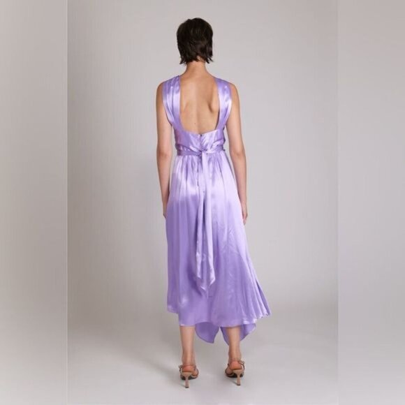 New Sabina Musayev Natti Midi Maxi Formal Bridesmaid Dress Lilac Open Back Mauve - Picture 3 of 14